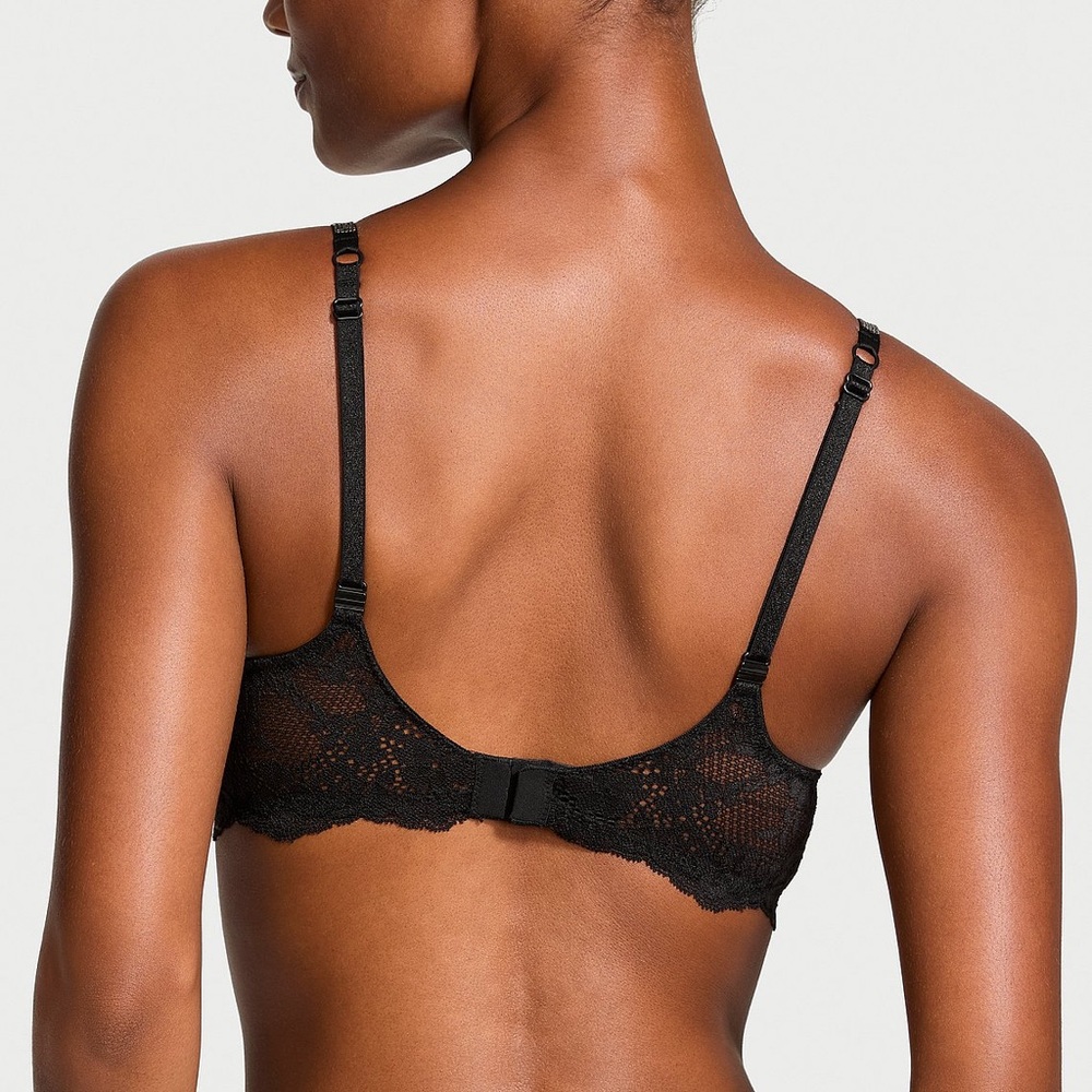 Victoria's Secret Black Lace Push-Up Bra with Sparkle Straps - Picture 2 of 9
